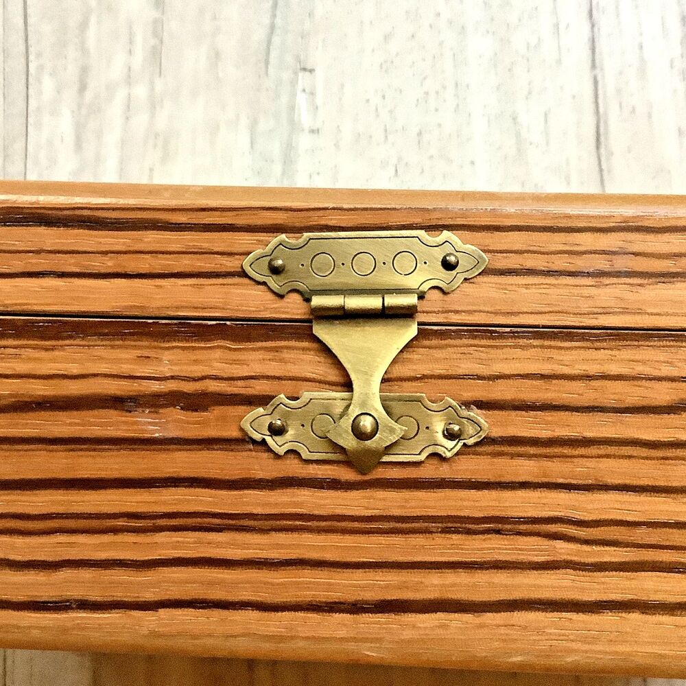 Vintage Japan Wood Jewelry Box Trinket Signed Exotic Wood